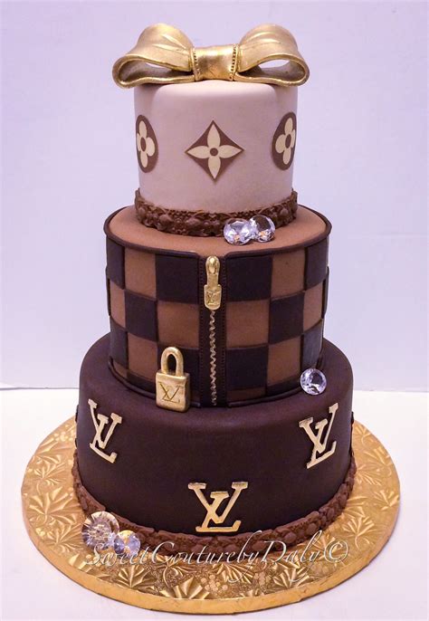 pink louis vuitton birthday cake